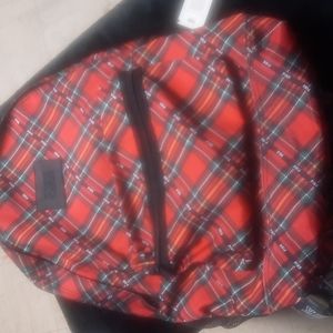 Backpack by VSPINK Plaid Red-Black with hints of Yellow and White